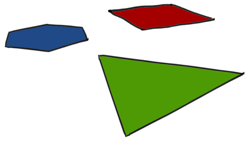 A square, triangle, and circle in Flatland