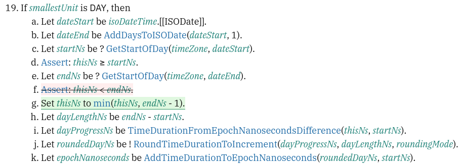 Set thisNs to min(thisNs, endNs - 1).